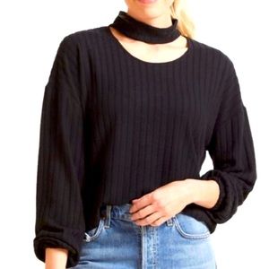 Chaser Long Sleeve Sweater with Mock Choker Neckline. Size Small